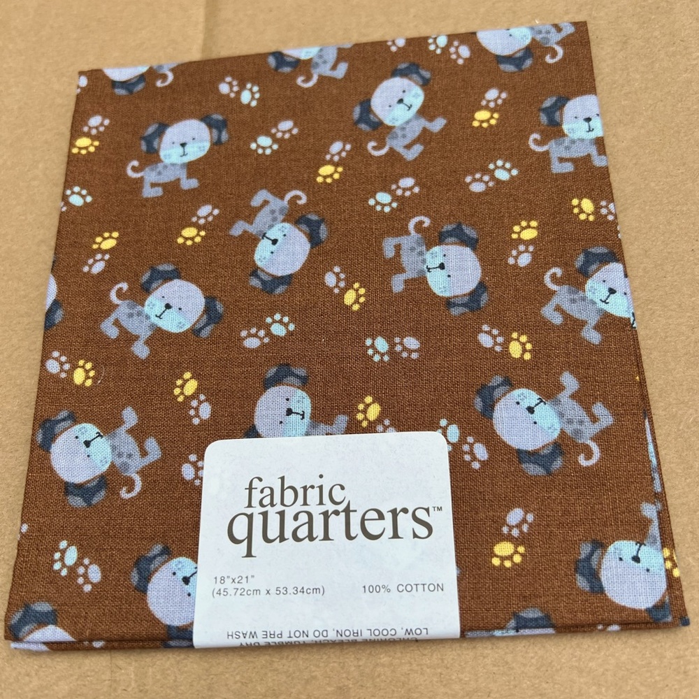 FAT QUARTER dog fabric cotton print puppy paw print
